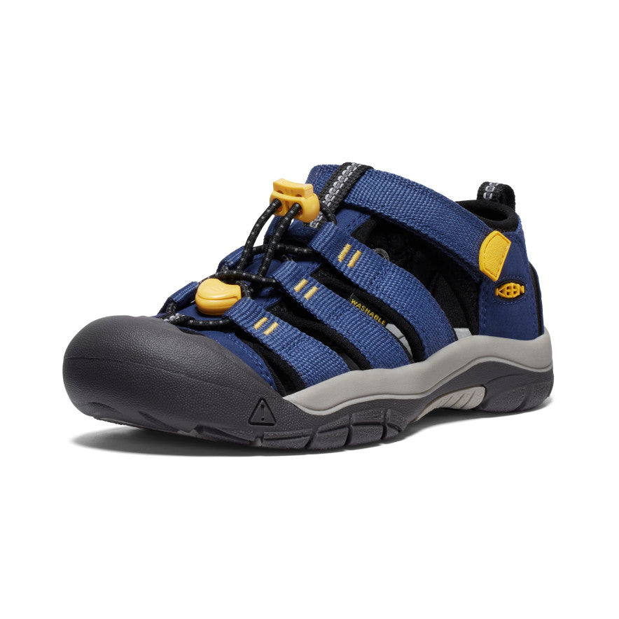 KEEN Newport H2 Water Sandals for Big Kids | Navy Blue/Yellow | Waterproof, Comfortable & Durable for Beach, Pool & Outdoor Adventures
