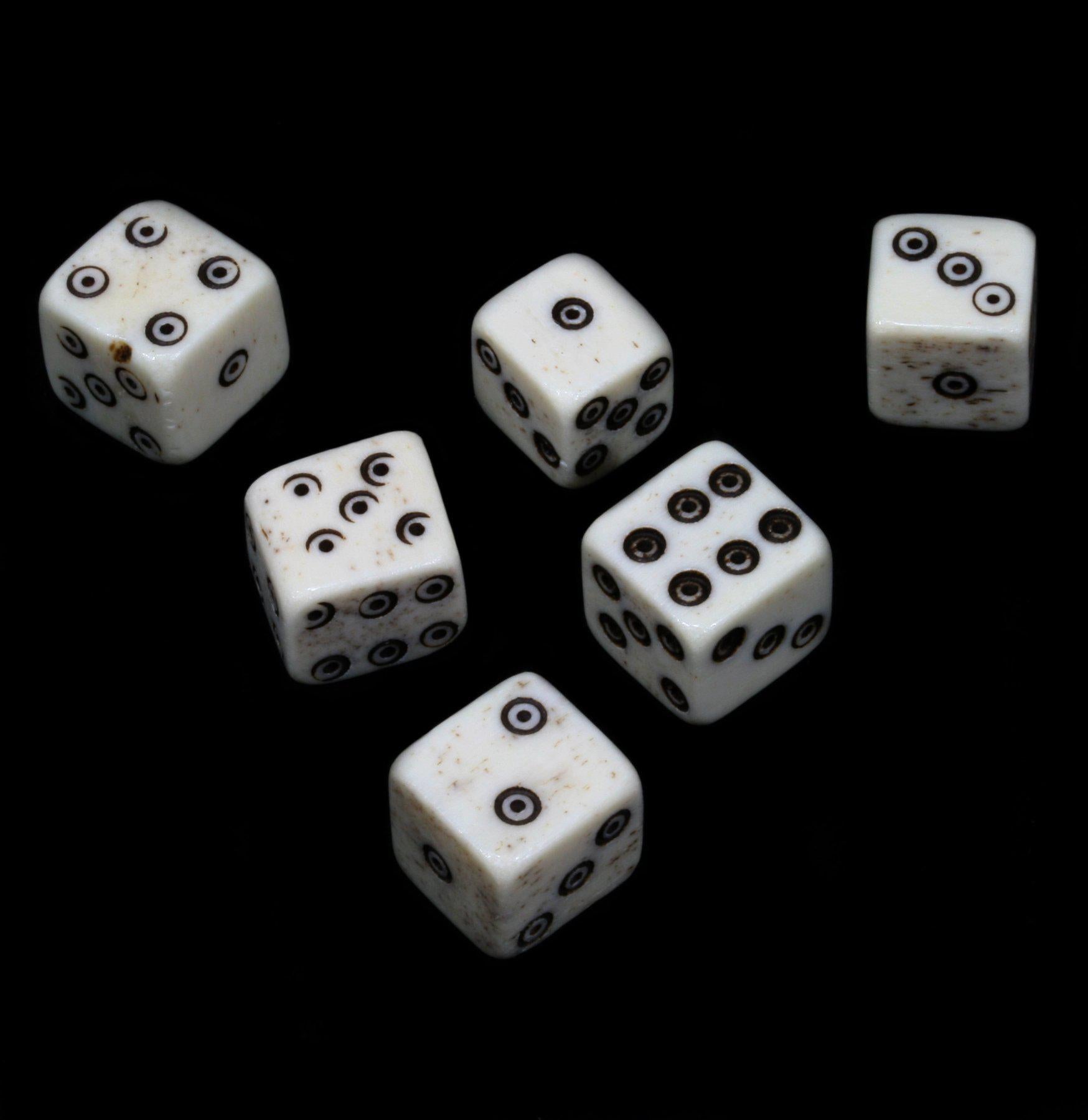 Premium Six-Sided Bone Dice Set for Tabletop RPG Games, D&D, Board Games & Collectors - Natural Handcrafted Gaming Accessories for Dungeons & Dragons Players