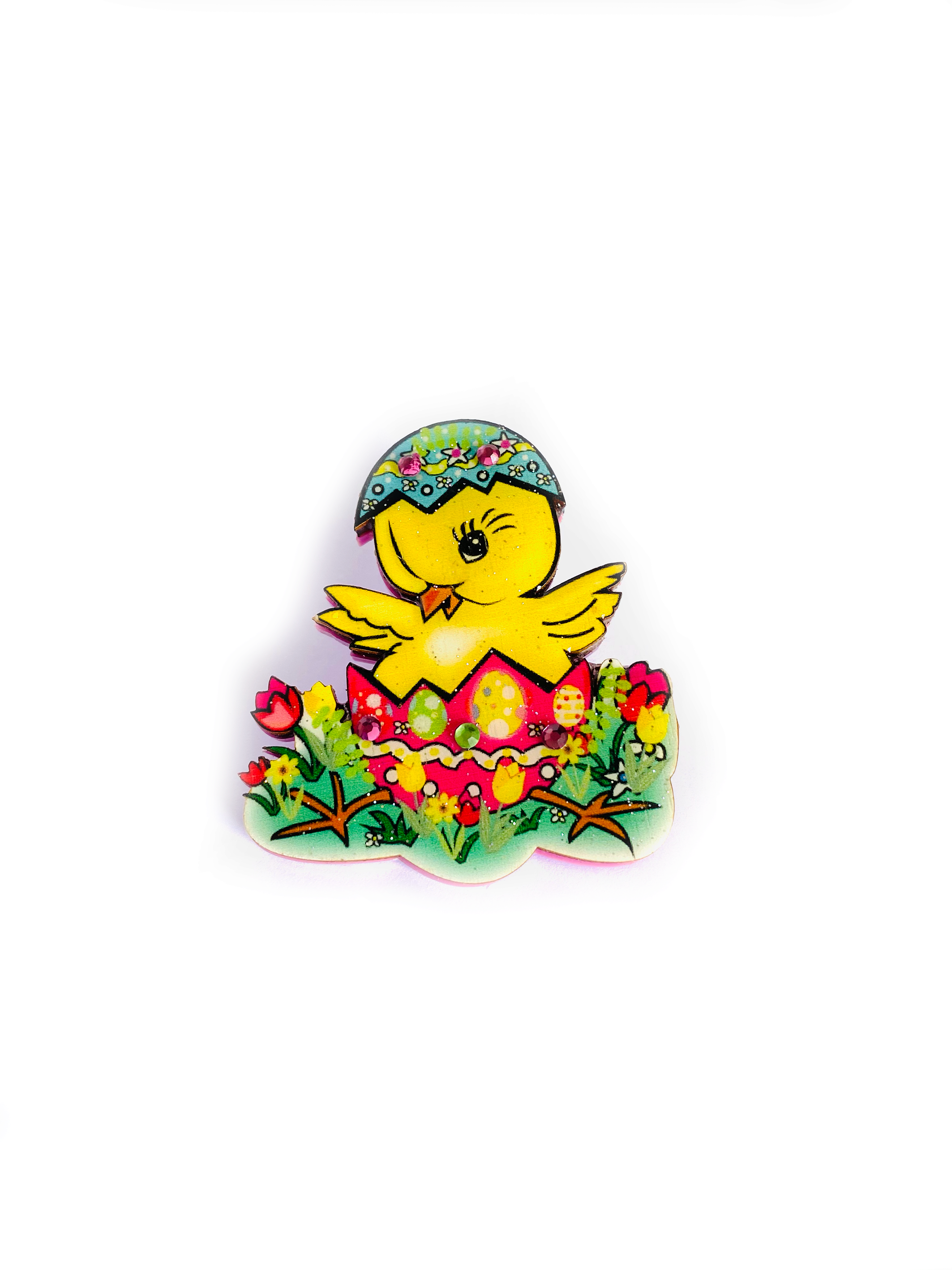 Easter Chick Brooch - Benny the Adorable Spring Chicken Pin by Rosie Rose Parker | Perfect for Easter Gifts, Spring Fashion Accessories & Collectible Jewelry