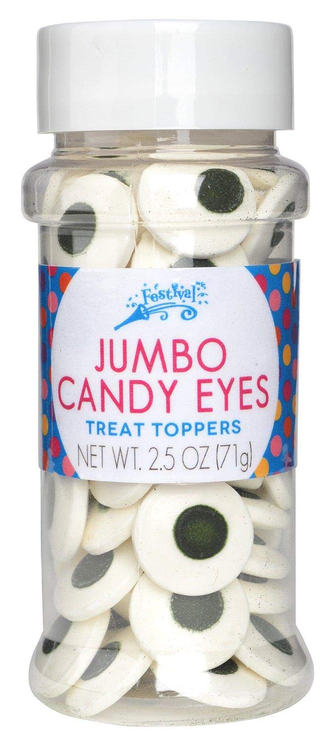 Edible Jumbo Candy Eye Toppers - Bulk Baking Decorations for Cupcakes, Cakes, Cookies - Funny Googly Eyes for Halloween, Easter & Edible Art Projects - Variety Pack (2pk) - Perfect for Party Treats & DIY Dessert Decorating
