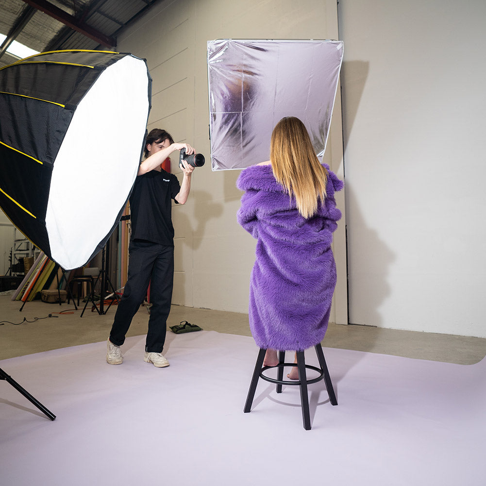 5-in-1 Square Metal Flag Panel Reflector Set with Boom Arm (100cm x 100cm) - Professional Photography Lighting Kit for Studio, Portrait & Product Shoots