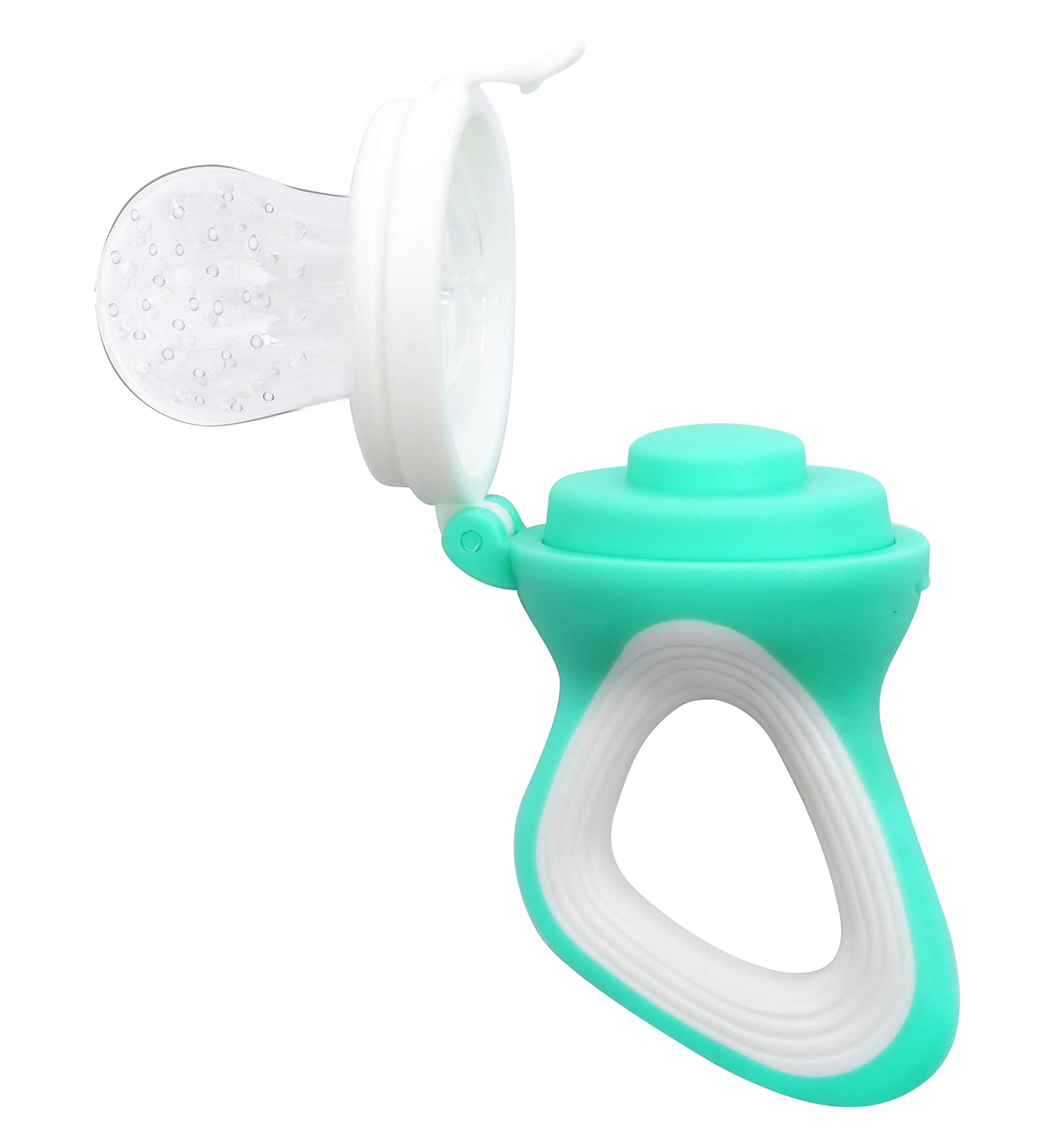 BPA-Free Silicone Baby Fruit Feeder & Food Nibbler - Safe Teething Toy for Infants (Mint Green) | Perfect for Introducing Solids, Soothing Sore Gums & On-the-Go Feeding