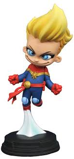 Captain Marvel Animated Style Collectible Statue - Perfect for Marvel Fans, Home Decor, and Superhero Display Collections