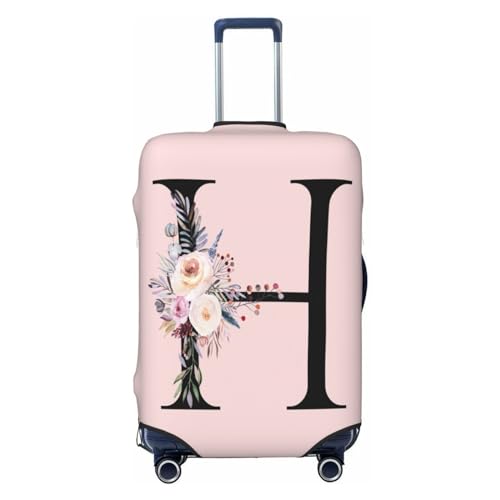Black Letter H With Boho Floral Flowers Leaves