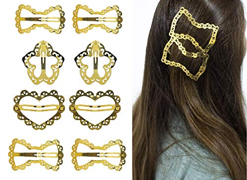 4-Pack Golden Metal Hair Tic Tac Clips for Women & Girls | Elegant Hair Accessories Set | Perfect for School, Parties & Daily Styling
