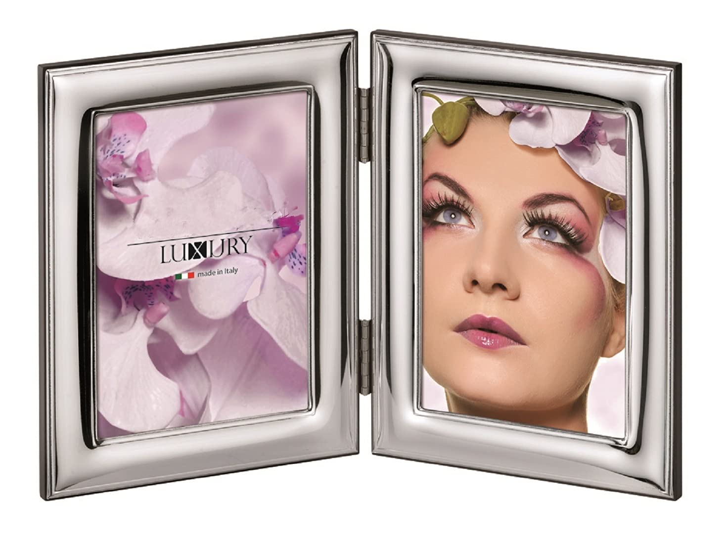 Sterling Silver Double Picture Frame - Handcrafted in Italy (3.5
