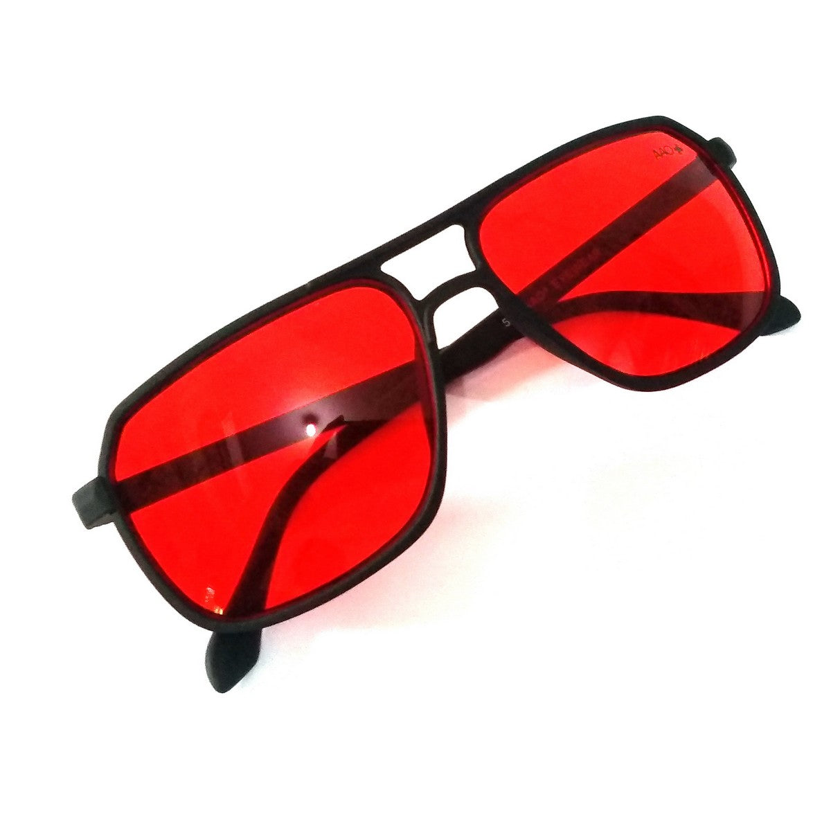 Stylish Red Lens Rectangle Sunglasses for Men & Women - UV Protection Fashion Shades - Perfect for Driving, Beach, and Outdoor Activities
