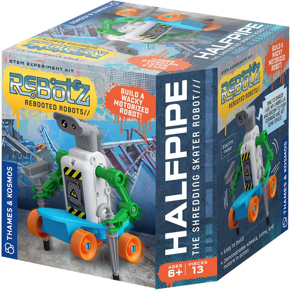 Rebotz Halfpipe Shredding Skater Robot Toy - Interactive RC Stunt Robot for Kids with 360° Flips & Tricks - Perfect for Skate Park Play & Robot Battles