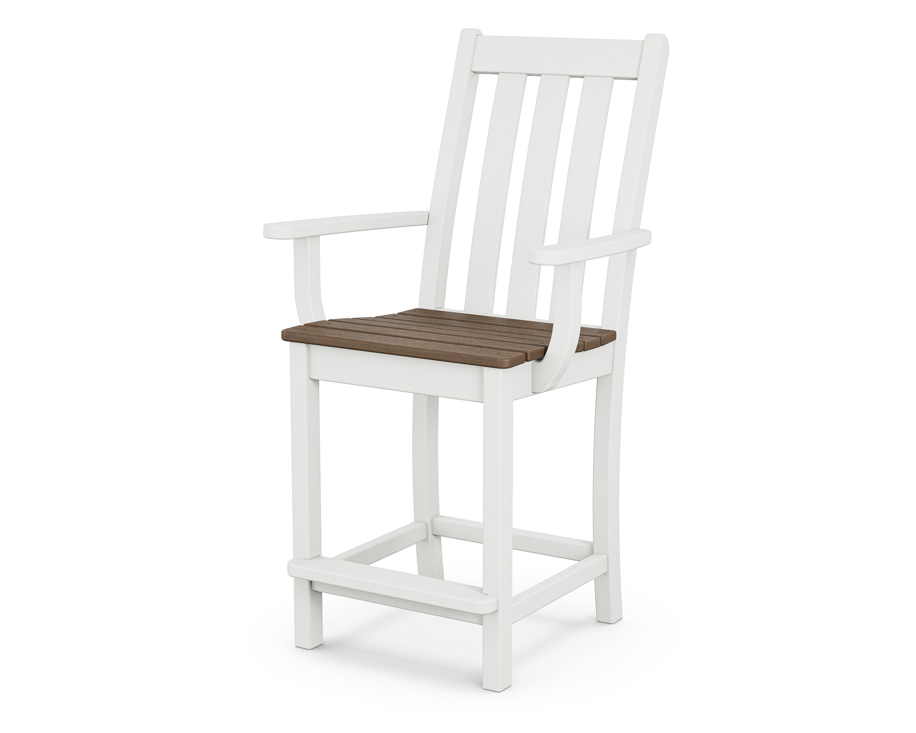 POLYWOOD Vineyard Counter Height Arm Chair - Durable Outdoor Dining Chair for Patio, Bar, and Kitchen - Weather-Resistant & Comfortable Seating for Restaurants and Home Use