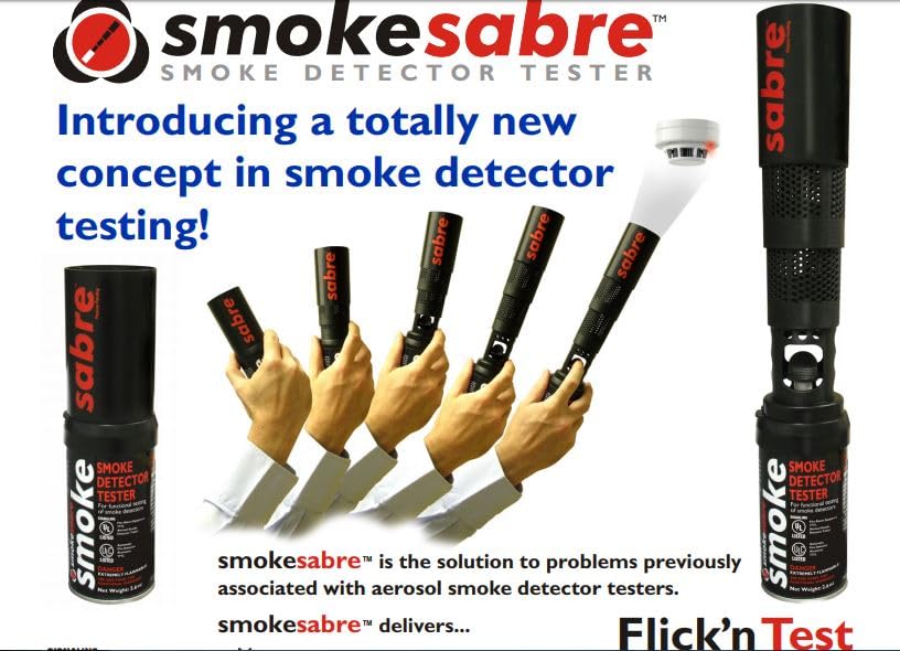Sabre Smoke Detector Tester Aerosol (3oz) - Ideal for Fire Alarm Testing & Safety Inspections in Homes, Offices & Schools