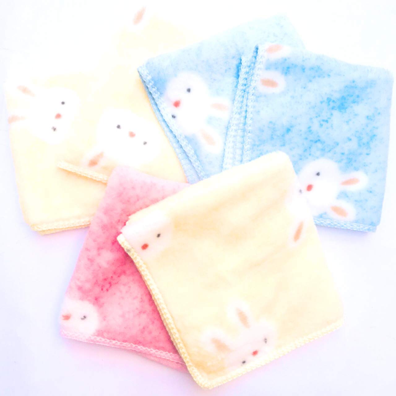 DEXO 12-Pack Soft Cotton Face Hankies for Women & Girls - 25x25cm Multicolor Facial Cleaning Towels | Gentle Makeup Removal, Travel & Daily Skincare Essentials