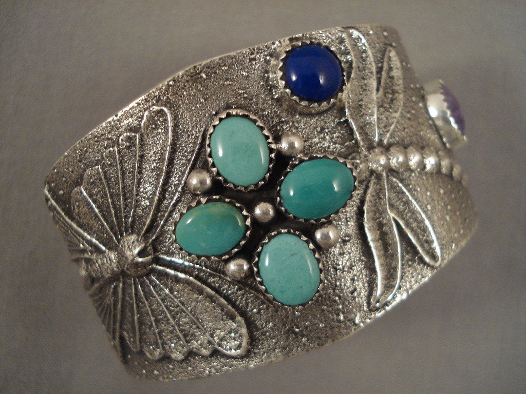 107g Authentic Navajo Dragonfly Native American Silver Bracelet - Handcrafted Sterling Silver Jewelry for Women, Gift for Her, Boho Chic Accessory for Everyday Wear & Special Occasions