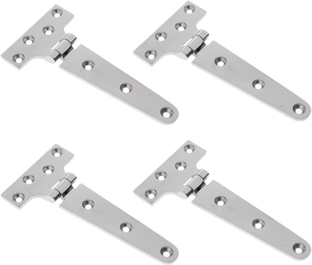 4-Pack Heavy Duty T-Shaped Marine Hinges - 316 Stainless Steel Boat Hinges for Doors & Hatches - Corrosion Resistant Yacht Hardware (Perfect for Marine, RV & Outdoor Applications)