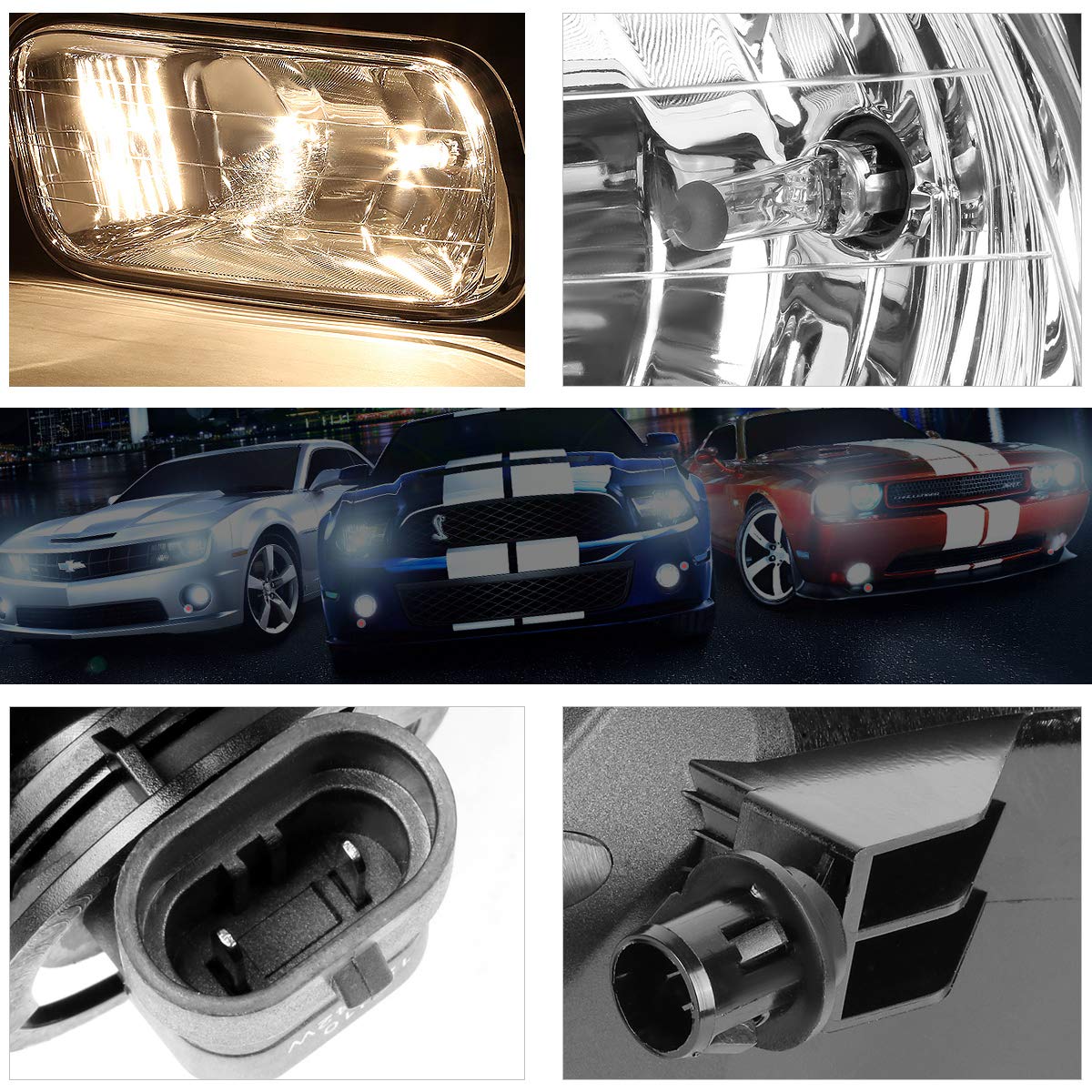 PM PERFORMOTOR Front Bumper Fog Lights for Dodge RAM Pickup 2009-2012 - Clear Lens Replacement Lamps | Enhanced Night Visibility for Off-Road & Winter Driving
