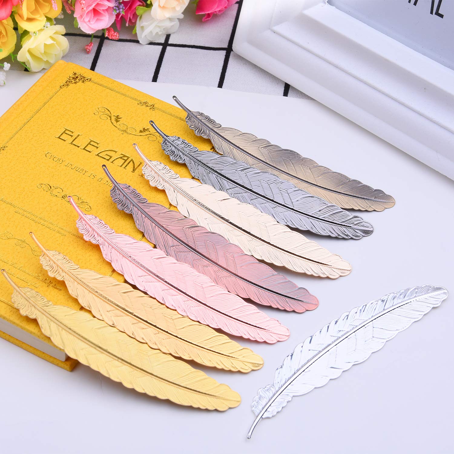 Vintage Feather Metal Bookmarks - 24pcs Gifts for Book Lovers, Kids & Teachers | Reading Accessories