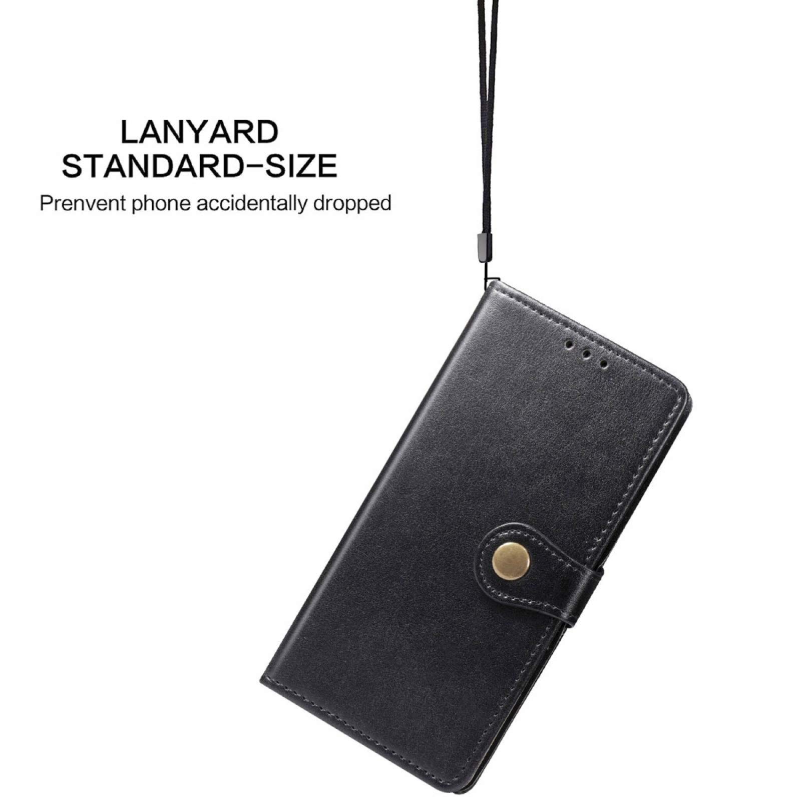 Vintage Leather Phone Case for Alcatel 3X 2019 - Slim Protective Cover with Card Holder, Photo Frame & Kickstand | Multi-Functional Wallet Case for Daily Use, Travel & Business