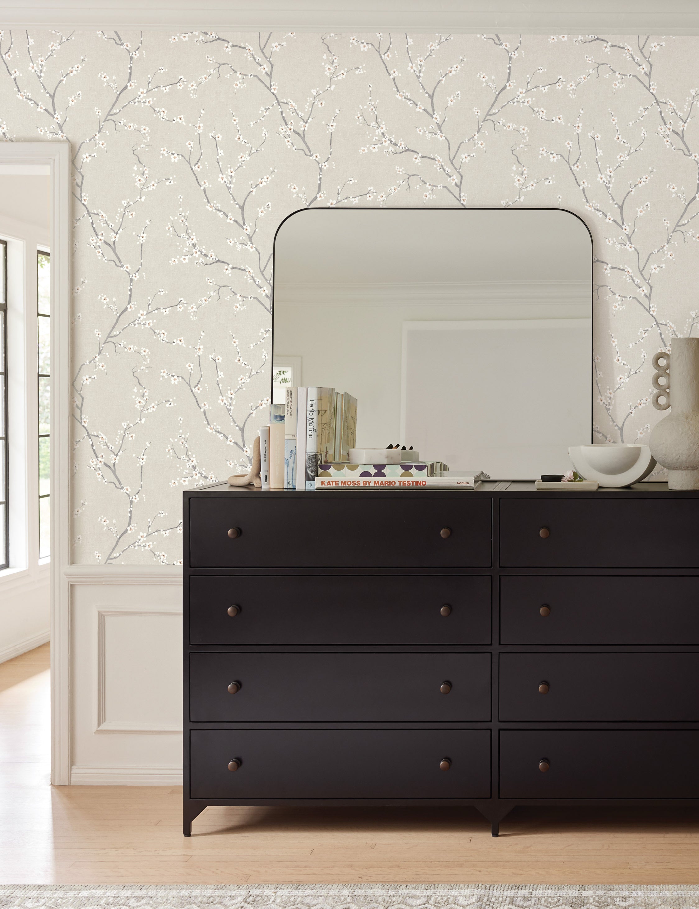 Cherry Blossom Peel and Stick Wallpaper - Self-Adhesive Removable Floral Wall Decor for Bedroom, Living Room, and Office - Easy DIY Home Renovation Solution