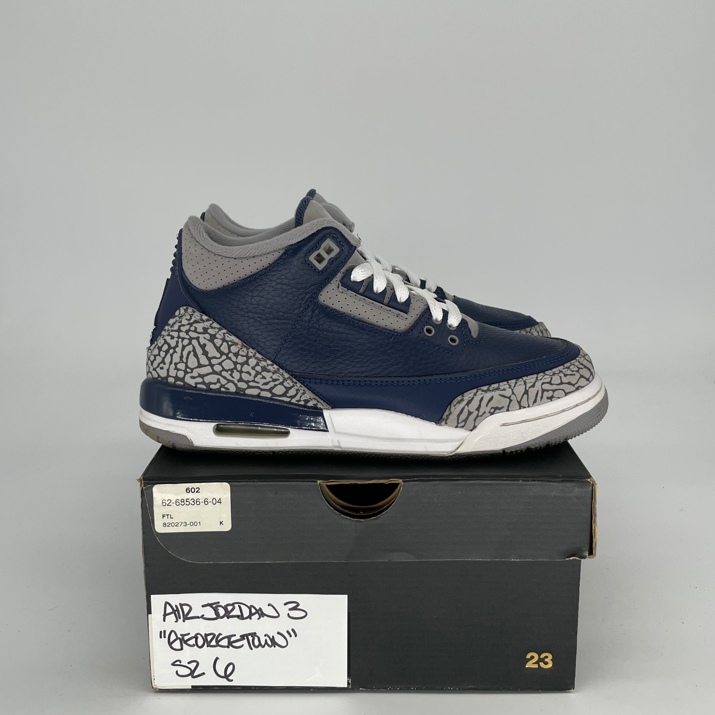 AIR JORDAN 3 GEORGETOWN Retro Sneakers - Women's Size 6/7.5W (Style# 398614-401) | Basketball Shoes for Women | Perfect for Streetwear, Gym & Casual Outfits