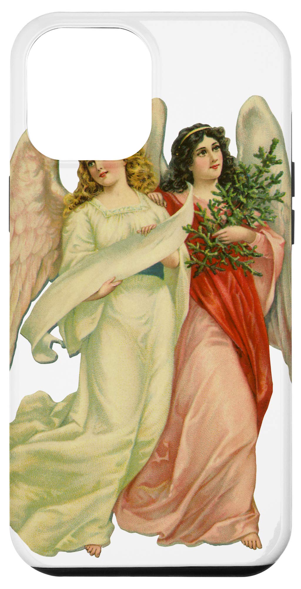 iPhone 12 Pro Max Vintage Victorian Christmas Angels Phone Case - Elegant Holiday Design for Christmas Gifts & Winter Season Protection