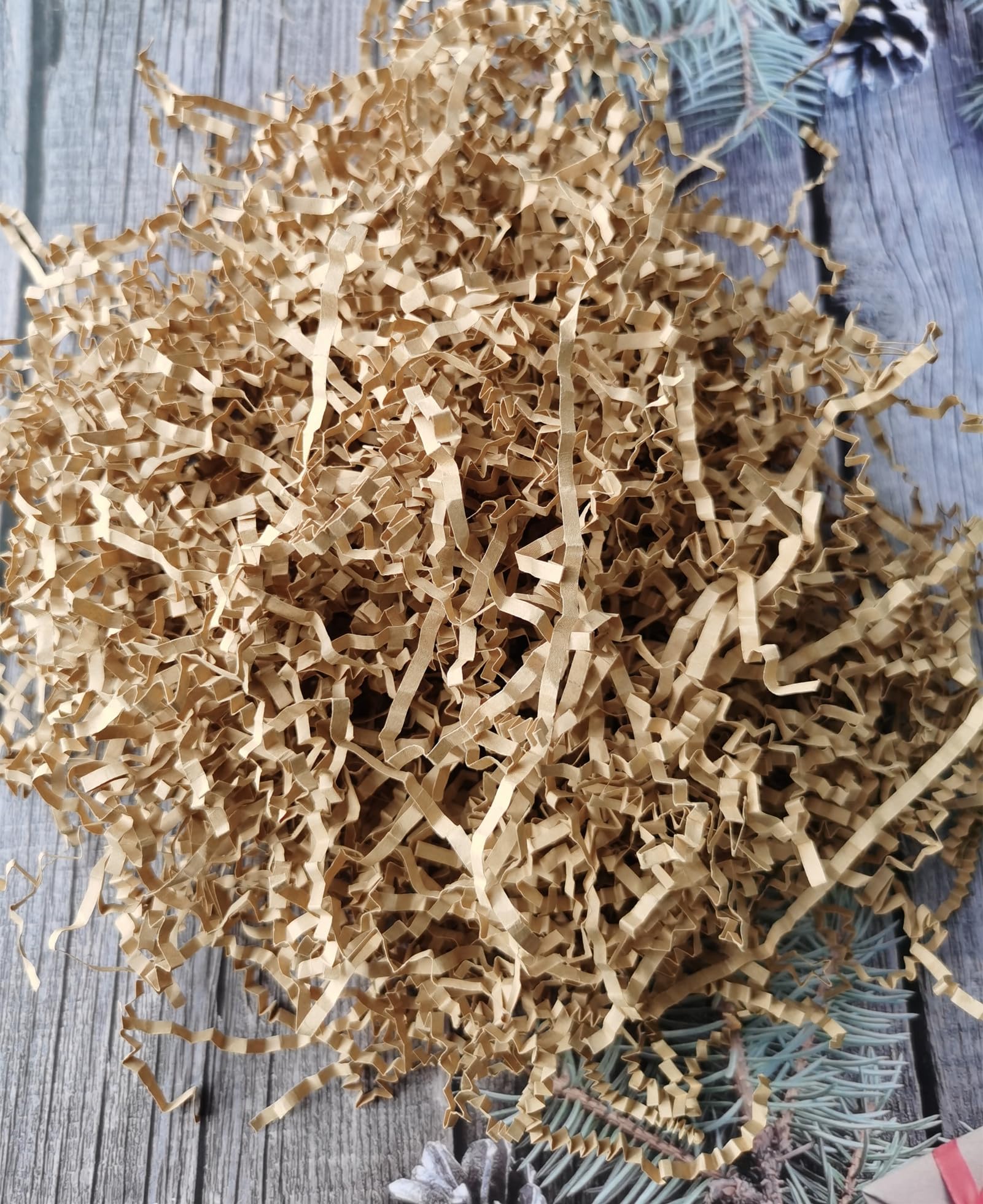JHESAO 1LB Brown Crinkle Cut Paper Shreds - Gift Box & Basket Filler, Packaging Confetti for Parties, Weddings & DIY Crafts | Eco-Friendly Decorative Filler for Present Wrapping & Home Decor