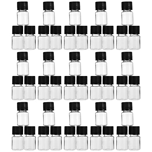 HEALLILY 50Pcs Clear Refillable Essential Oil Bottles with Screw Caps - Small Empty Liquid Containers for Aromatherapy, DIY Cosmetics & Travel Solutions | Perfect for Essential Oils, Perfumes, Lotions & Skincare Products