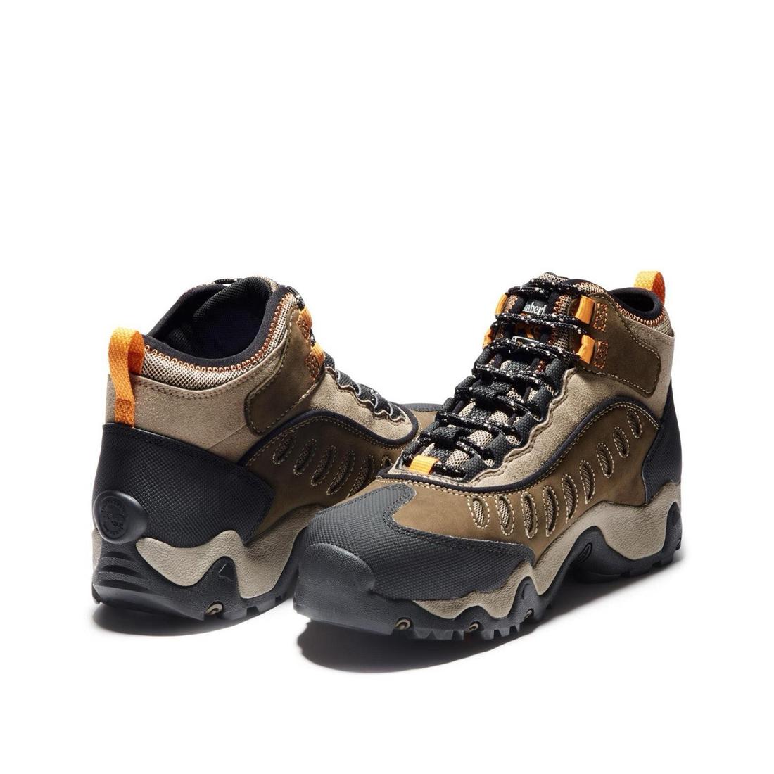 Mudslinger Steel Toe Waterproof Work Boots for Men - Brown Safety Shoes for Construction, Hiking & Outdoor Work | Slip Resistant & Comfortable