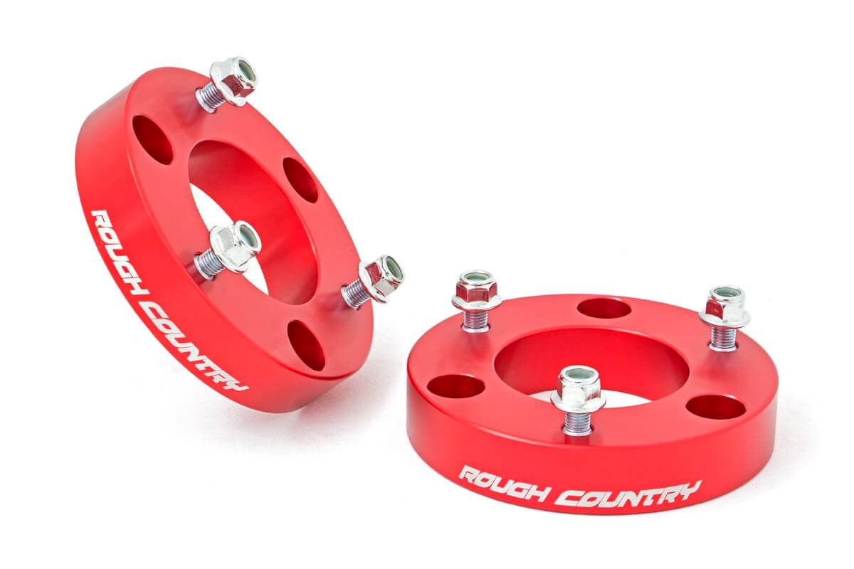2 Inch Leveling Kit - Red Spacers for Nissan Titan 2WD/4WD (2004-2024) | 863RED | Lift Your Truck for Off-Roading & Improved Stance