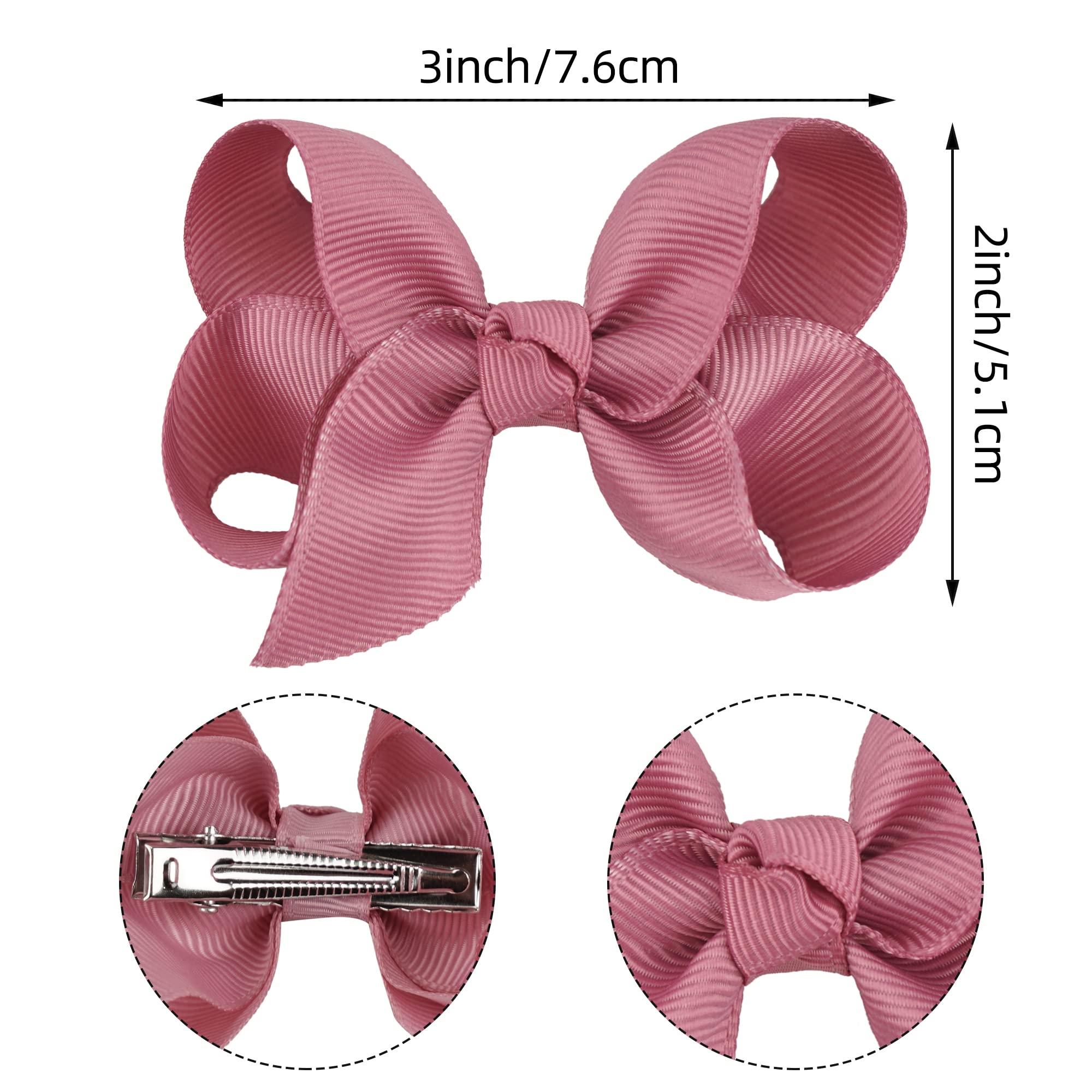 JOYOYO 40 Pcs Hair Bows for Toddlers Girls - Hair Clips & Ribbon Bows for Kids (3 Inch) - Perfect for Parties & School