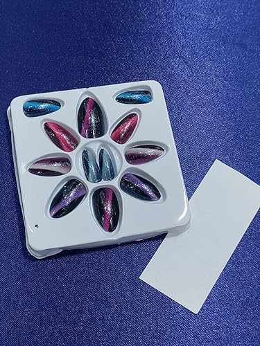 12 Pack Glossy Designer Fake Nails for Women & Girls - Perfect for Parties, Weddings & Special Occasions