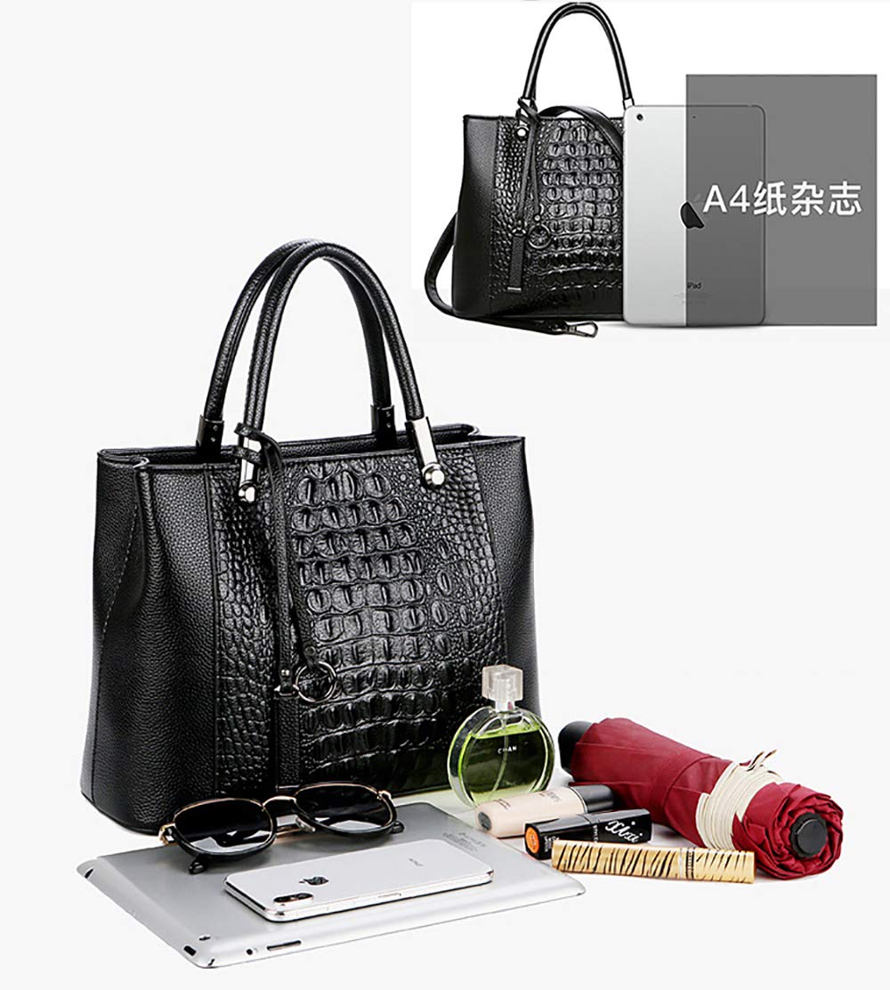 Stylish Women's PU Leather Handbag with Crocodile Pattern - Top Handle & Crossbody Shoulder Bag for Work, Travel & Daily Use