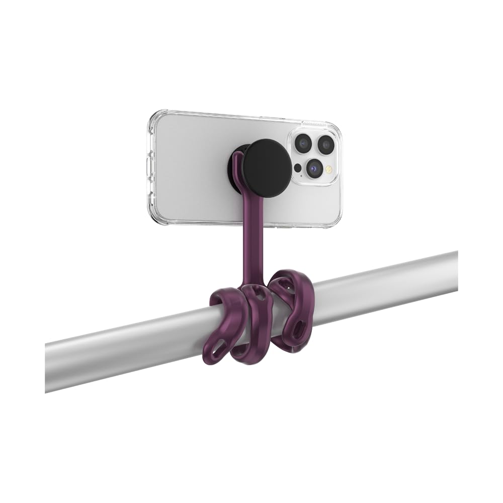 PopSockets Flexible Phone Mount & Stand - Universal Phone Tripod Mount for iPhone, Android, Tablets - Metallic Red Wine | Perfect for Video Calls, Streaming & Hands-Free Viewing