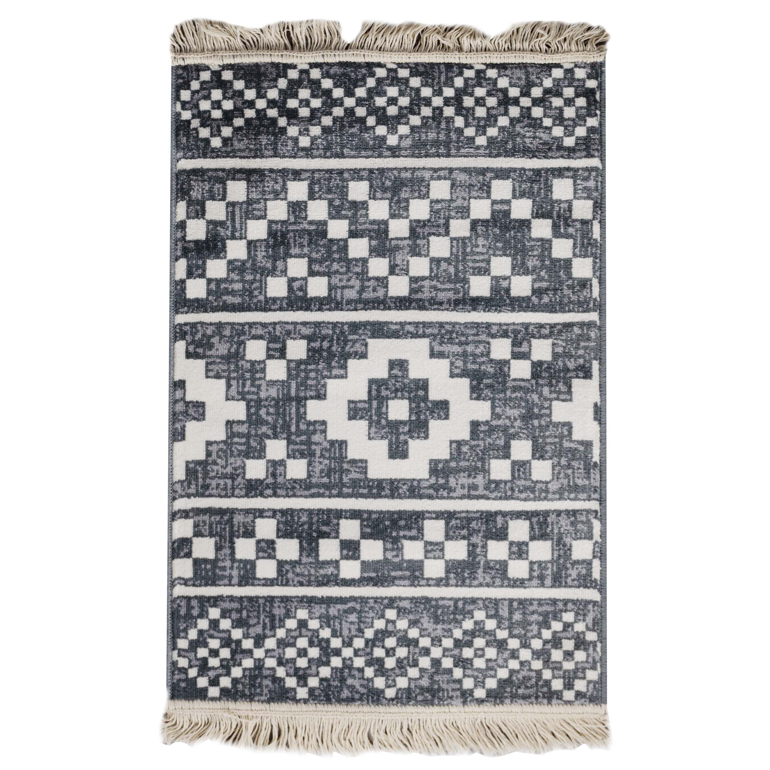 Stylish Geometric Diamond Pattern Indoor Area Rug & Runner - Soft Non-Slip Floor Carpet for Living Room, Bedroom, Hallway | Home Decor & Modern Interior Design