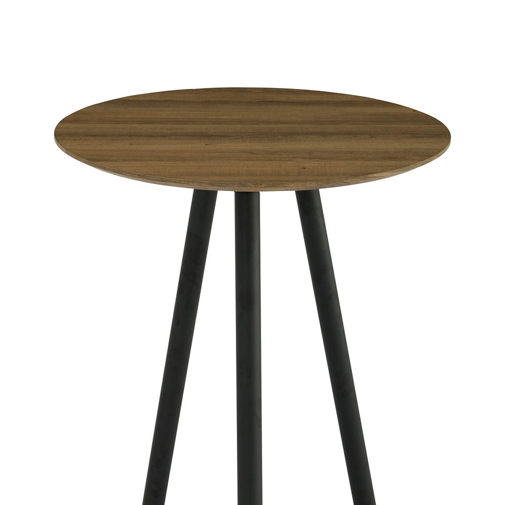 TAIJO 60cm Walnut & Black Bar Table - Modern Kitchen Counter Height Table for Dining, Entertaining & Small Spaces