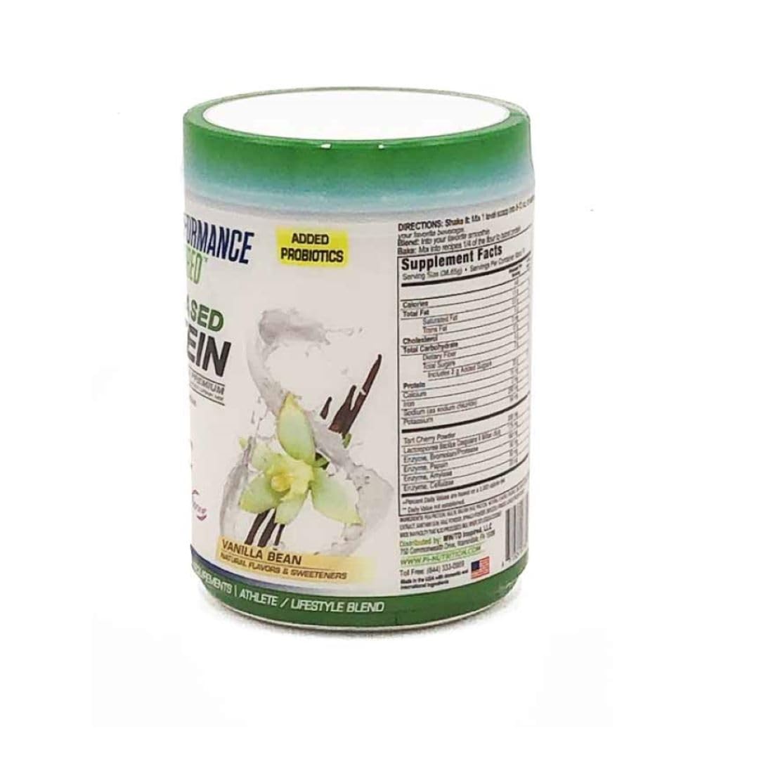 Performance Inspired Nutrition Plant-Based Protein Powder - All Natural Vanilla Bean Flavor, 20G Protein, 1B Probiotics & Digestive Enzymes - Gluten Free Vegan Protein Supplement for Muscle Recovery & Weight Management (1.5lb) - Perfect for Post-Workout Shakes & Healthy Smoothies