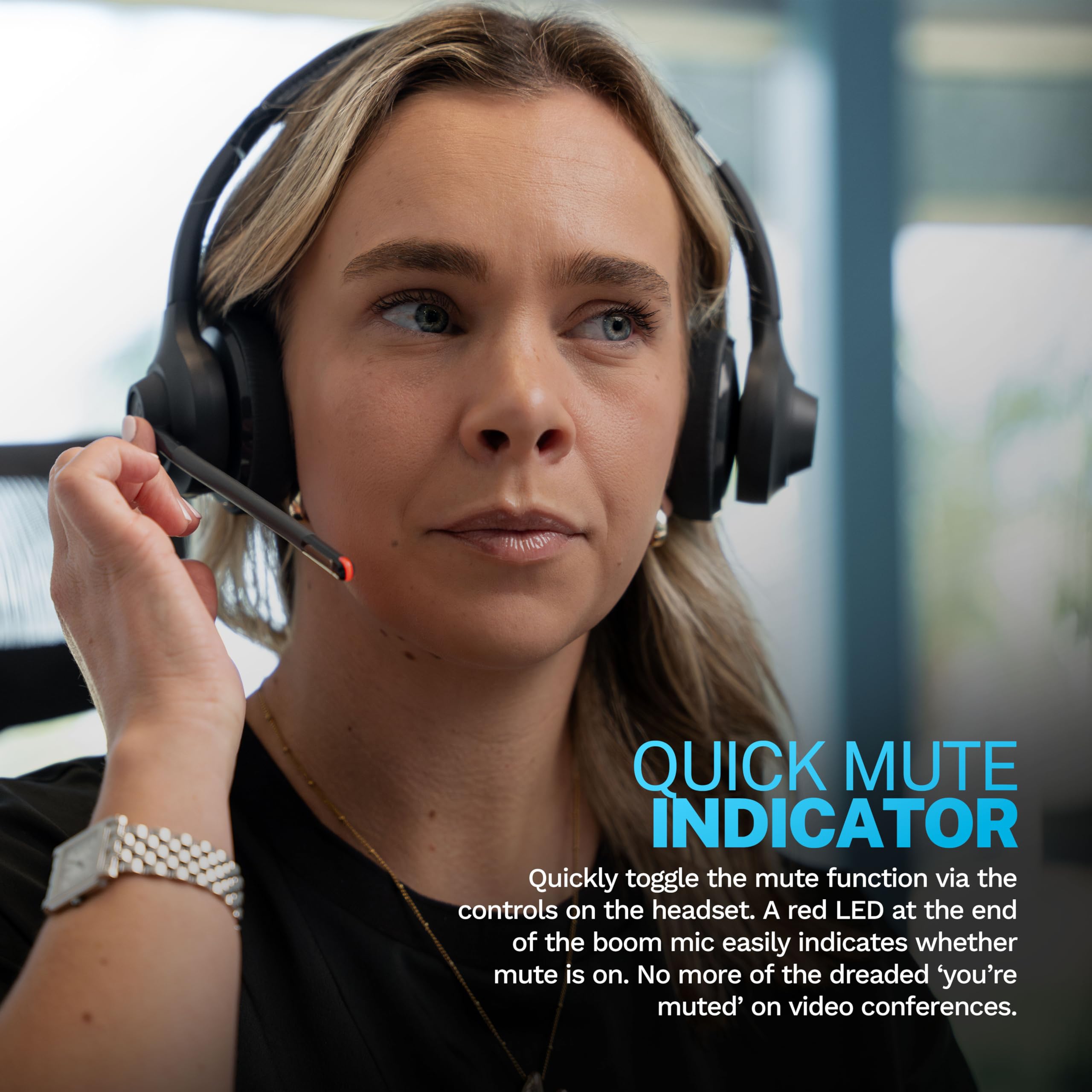 JLab Go Work Gen 2 Wireless Headphones with Mic - 55+ Hours Playtime, Bluetooth 5.0 for PC/Laptop/Mobile, Multipoint Connectivity, USB Dongle Option - Perfect for Remote Work, Video Calls & Online Meetings