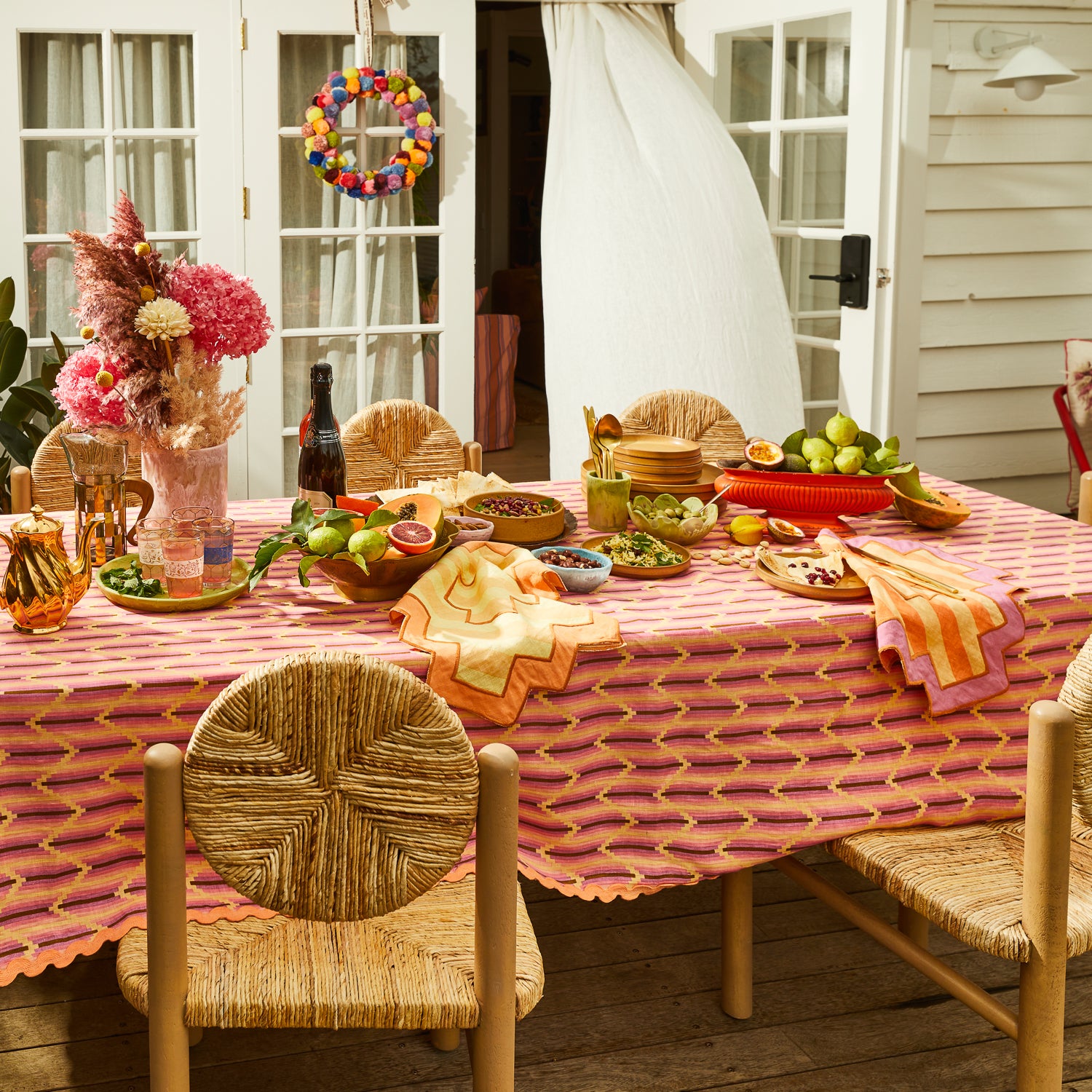 Premium Nisha Table Cloth with Elegant Posy Design - Perfect for Dining Tables, Parties, and Home Decor