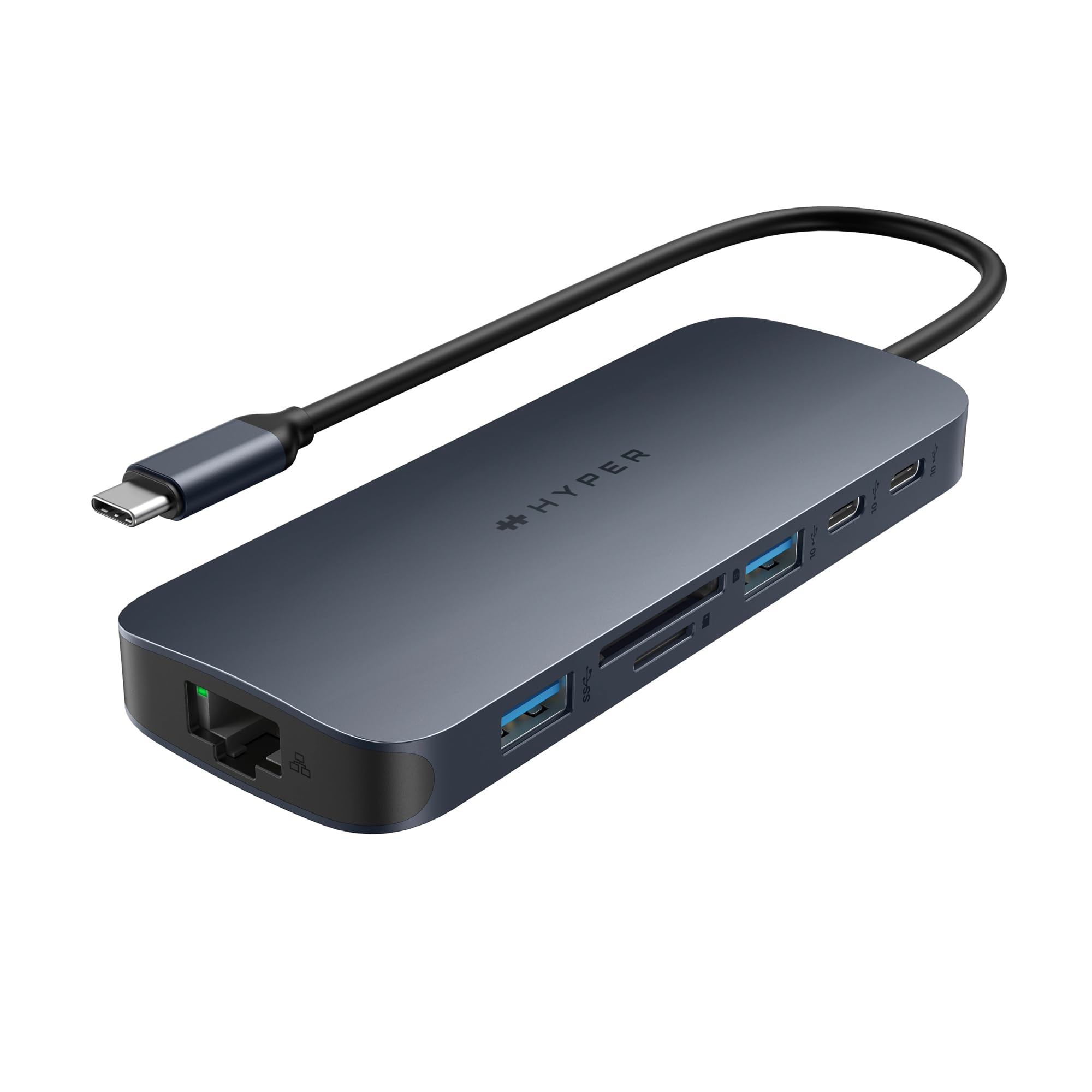 HyperDrive Next 10-Port USB-C Hub for MacBook, PC & Chromebook - 4K60Hz HDMI, 2x USB-A, 10Gbps USB-C, 140W PD, SD/microSD Reader, Ethernet, 3.5mm Audio - Perfect for Home Office, Remote Work & Multi-Monitor Setup