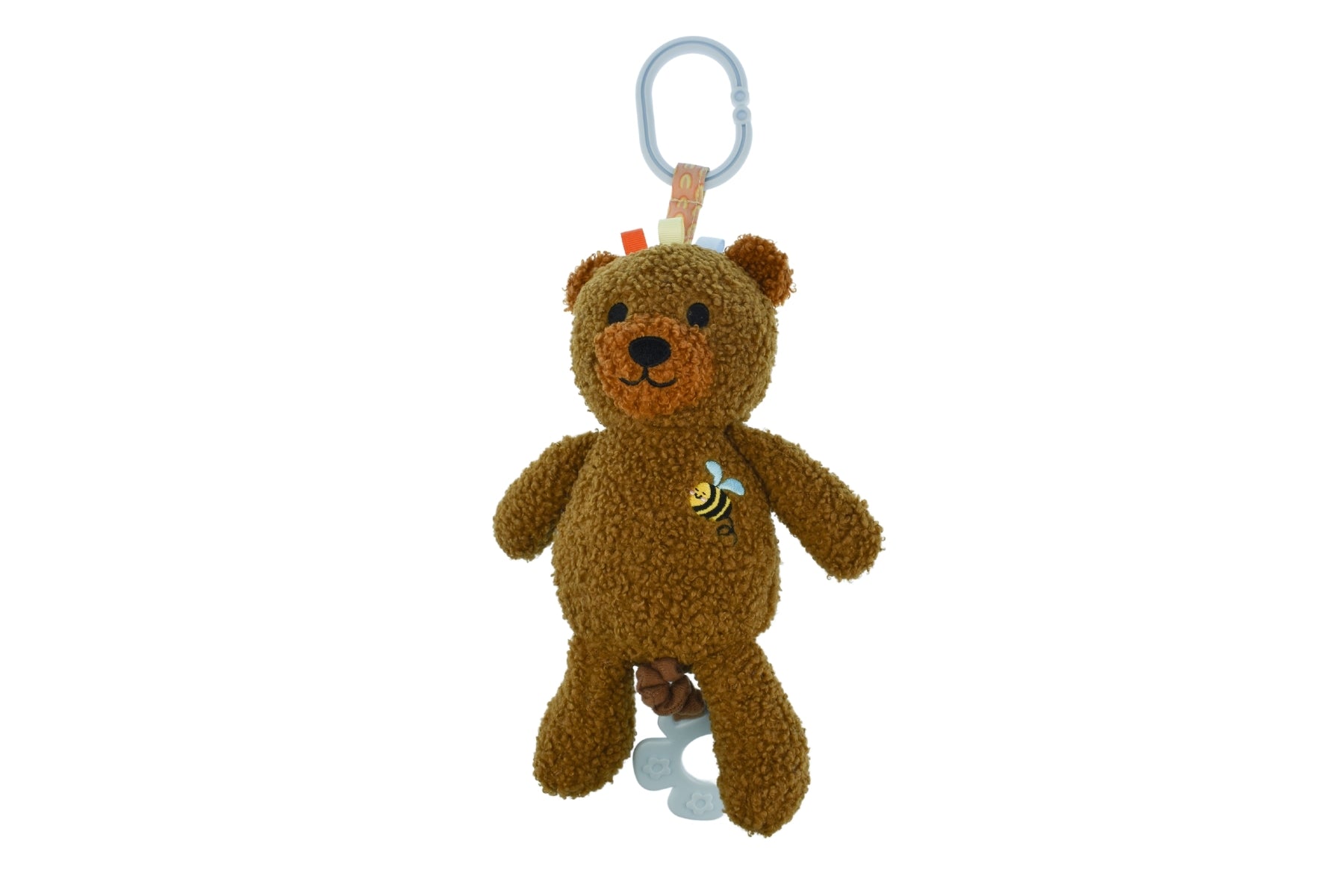 Snuggle Buddy Maple Bear Jiggle & Shake Clip Toy - Cute Plush Sensory Toy for Kids, Babies & Toddlers - Perfect for Strollers, Car Seats & Diaper Bags