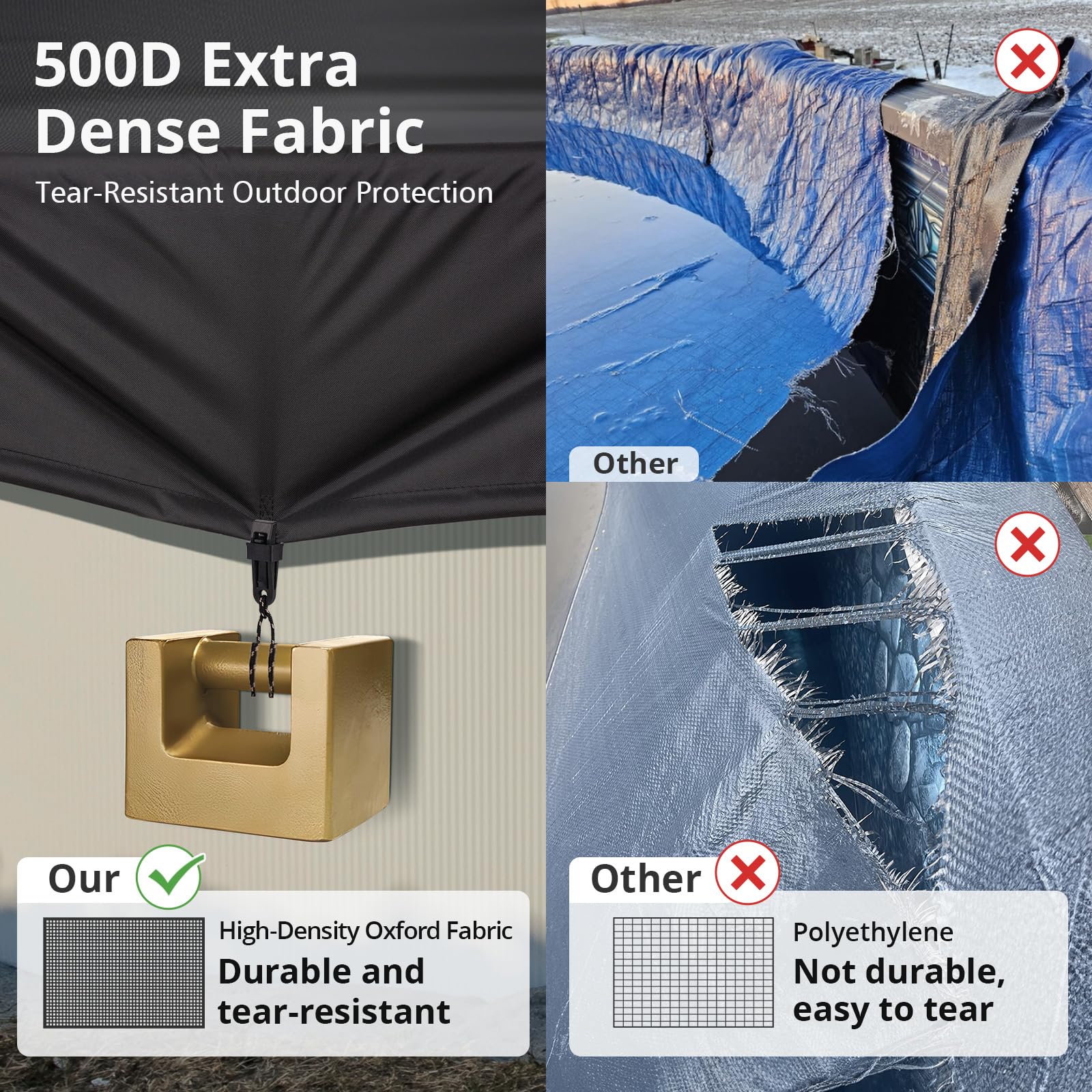2024 Upgrade Super Windproof 12x24FT Rectangle Above Ground Pool Cover - Durable Tear-Resistant Winter Oval Pool Cover with Enhanced Ratchets & Tarp Clips - Perfect for Inground/Above Ground Pools, Hot Tubs, and Outdoor Water Features