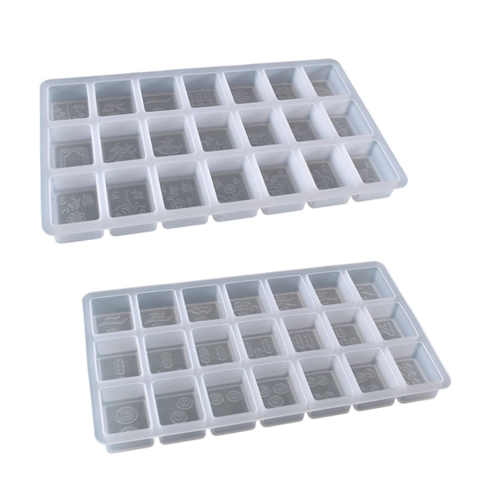 EXCEART 2pcs Silicone Mahjong Tray for Resin Jewelry Making & DIY Crafts - Perfect for Epoxy Casting & Handmade Projects