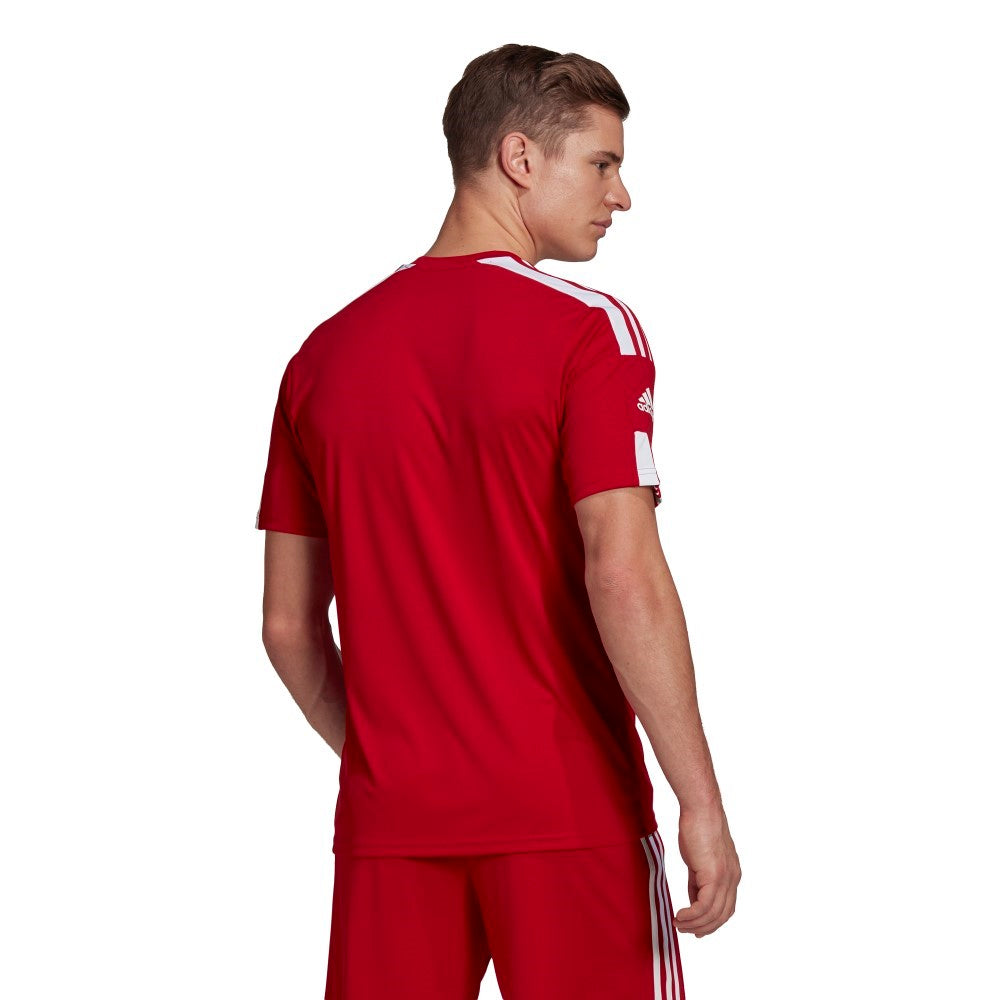 Adidas Adult Squadra 21 Soccer Jersey - Red & White - Breathable Performance Shirt for Men - Perfect for Training, Matches & Fan Wear