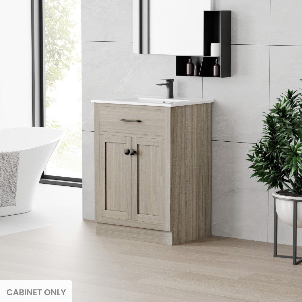 Burdon 24 Inch Bathroom Vanity with Oak Cabinet - Modern Single Sink Vanity for Small Bathrooms, Powder Rooms & Master Baths