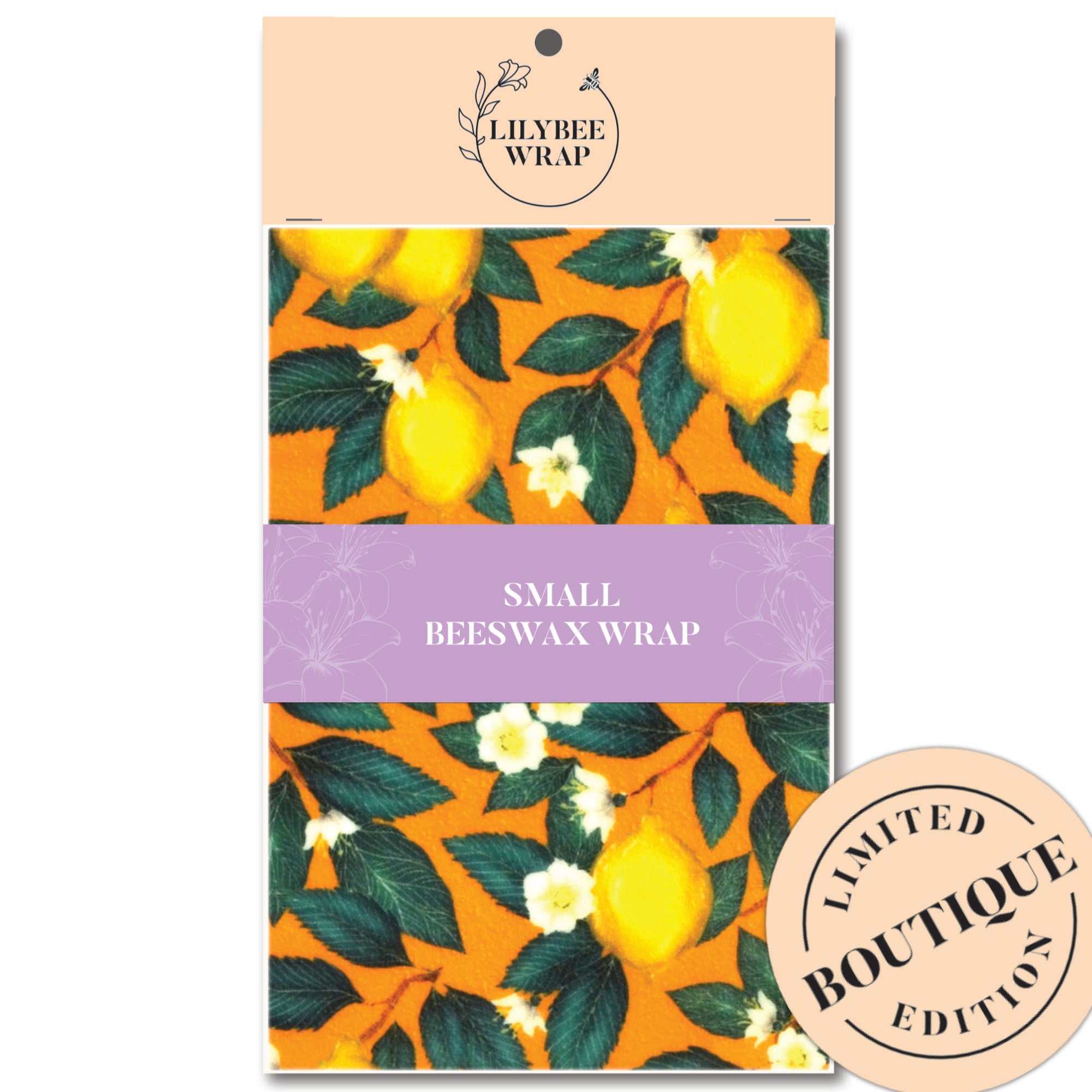Organic Beeswax Food Wraps - Reusable Eco-Friendly Lemon Print Wax Wraps for Food Storage, Sandwich Wrapping & Fresh Produce Preservation - Sustainable Kitchen Essentials for Zero Waste Lifestyle