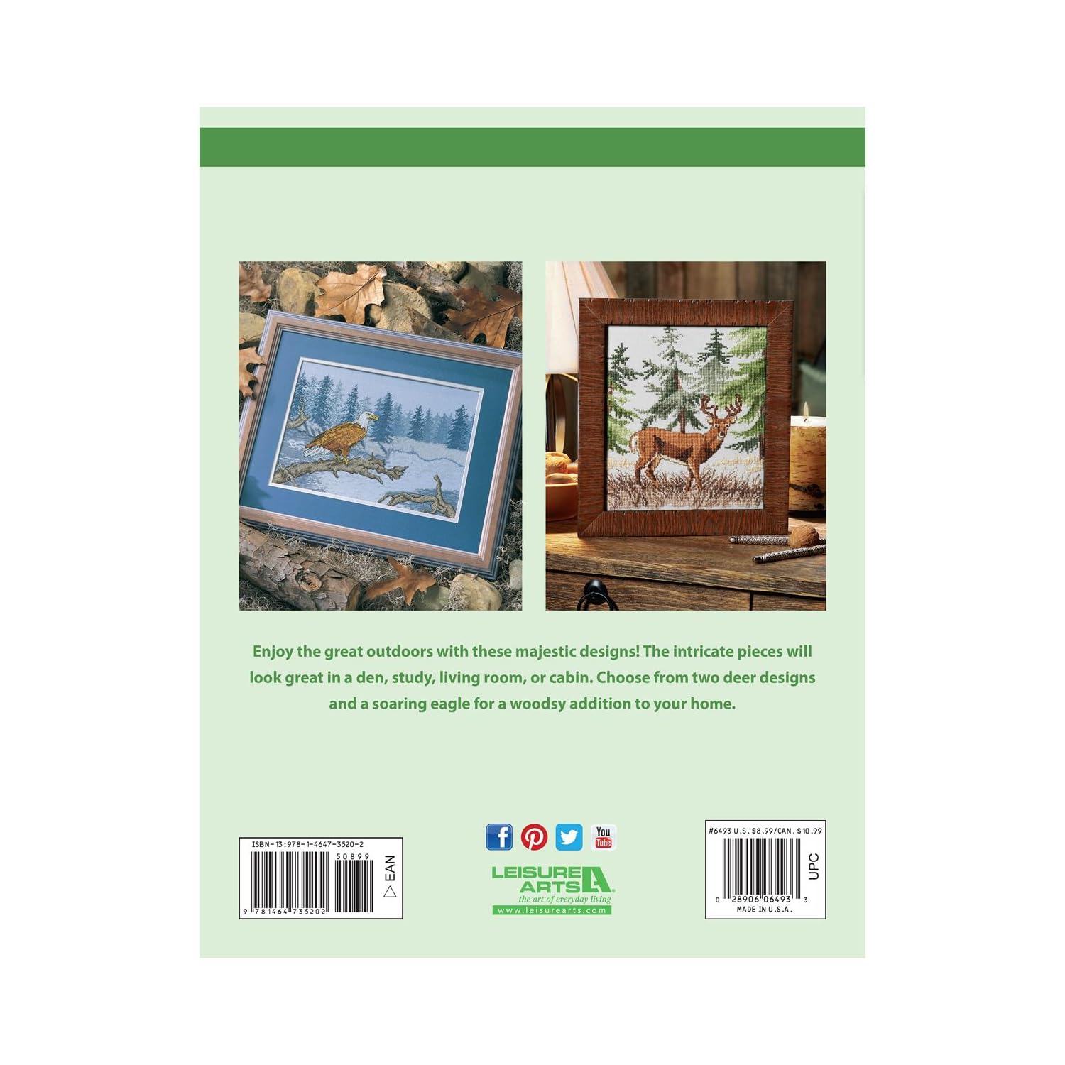 Leisure Arts Cross Stitch Wildlife Portraits Book - Premium Cross Stitch Patterns & Designs for Beginners & Experts | Perfect for Home Decor, Gifts & Craft Projects