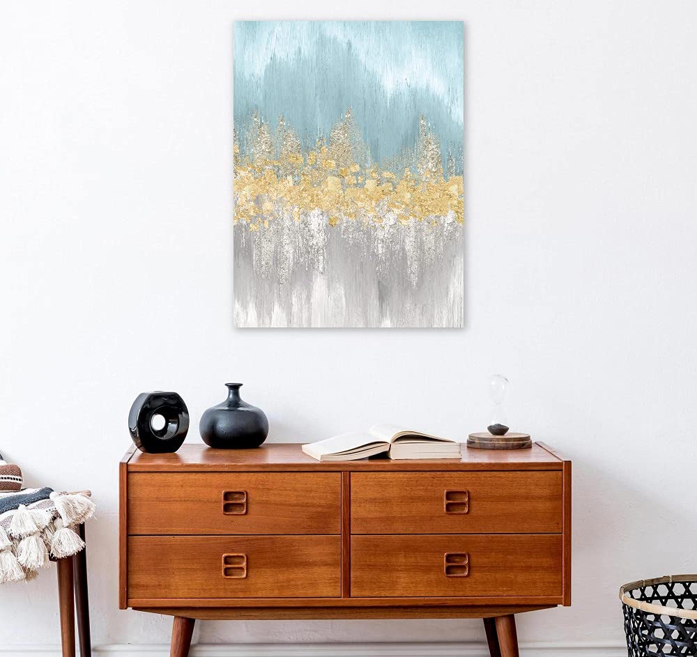 Eva Watts Neutral Wave Lengths Canvas Wall Art - 24x32 Inch Ready to Hang Abstract Painting for Living Room, Bedroom, Office Decor - Perfect for Modern Home & Office Spaces