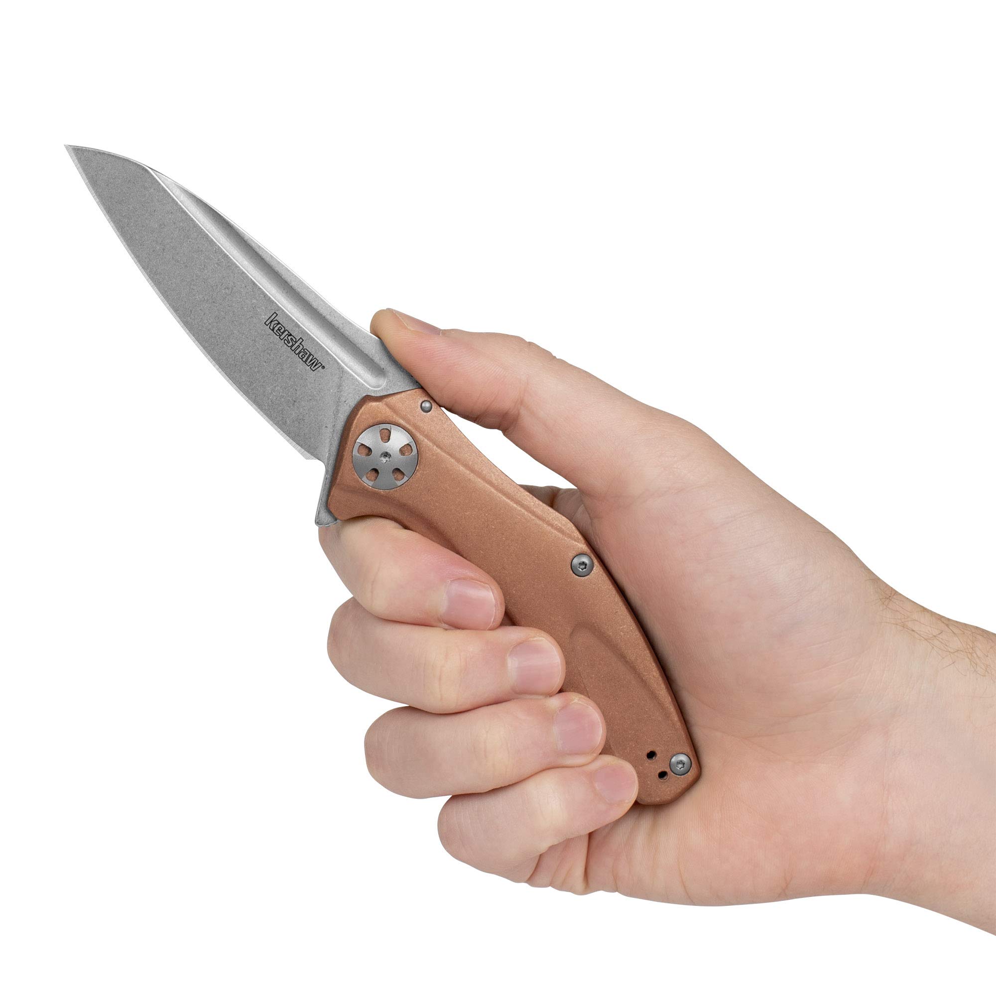 Kershaw Natrix Folding Pocket Knife - Drop Point Blade, Sub Frame Lock, KVT Ball Bearing Opening - EDC, Camping, Hiking & Outdoor Survival Gear