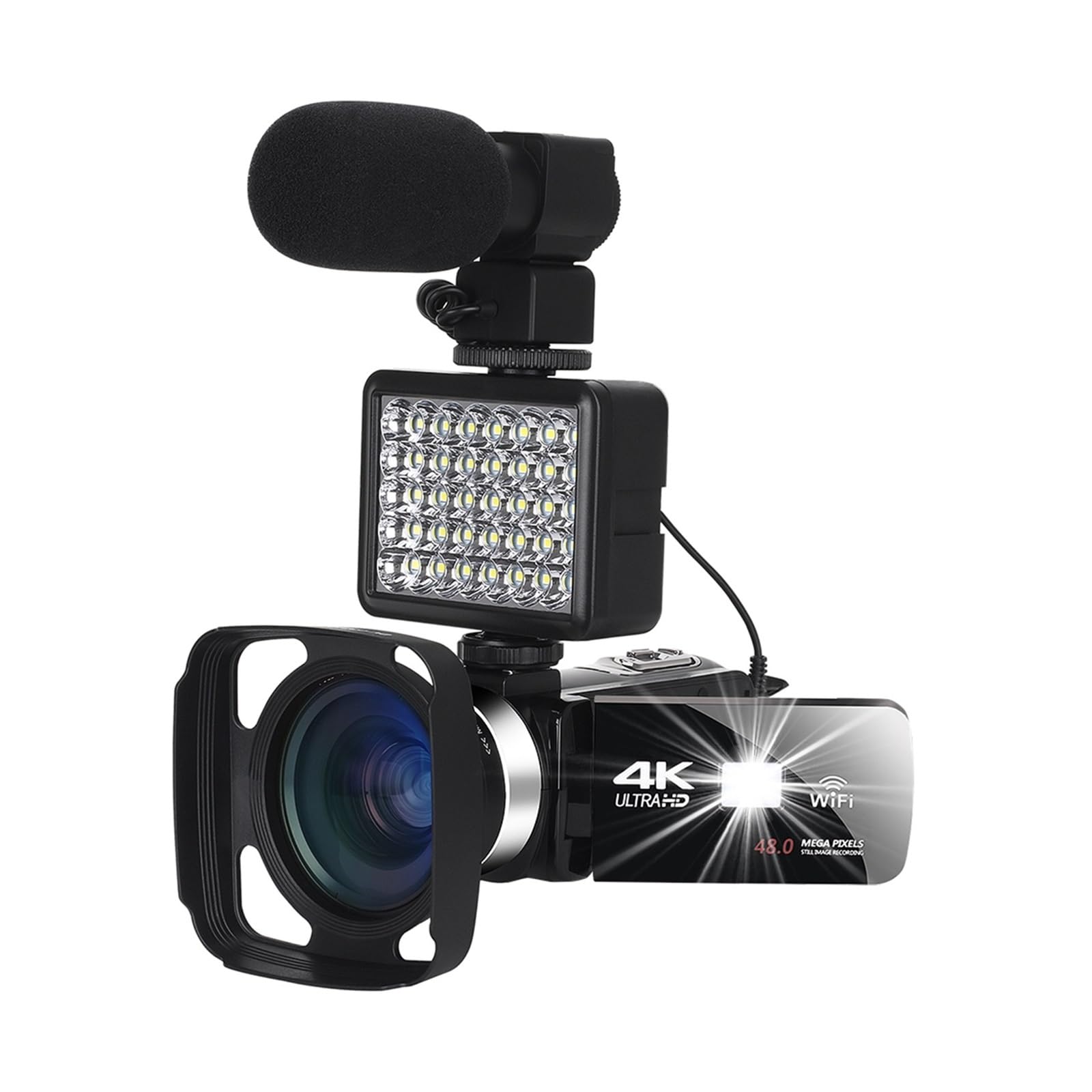 4K Digital Camera for Vlogging & Live Streaming - 18X Zoom WiFi Webcam with UHD Video Recorder, 32GB SD Card, MIC & Light Hood Lens Included - Perfect for YouTube, TikTok & Social Media Content Creation