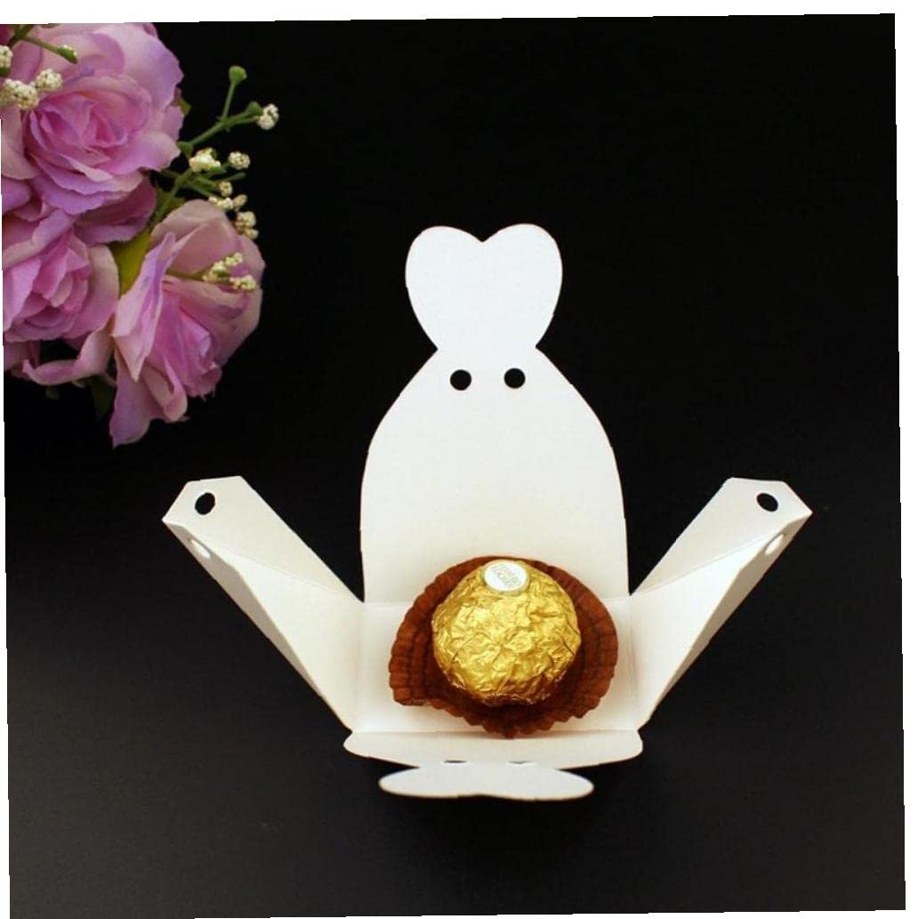 100pcs Elegant Wedding Candy Boxes - Bride and Groom Gift Bags for Wedding Favors, Bridal Shower, Anniversary Party Decorations & Special Events