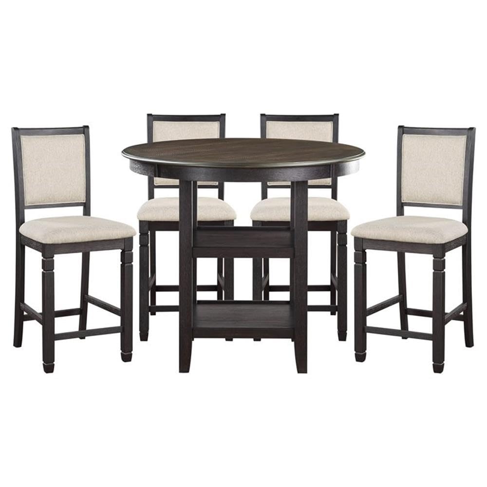 Lexicon Transitional Wood Counter Height Dining Table - Brown/Black Finish - Perfect for Kitchen Islands, Breakfast Nooks & Small Space Dining Rooms
