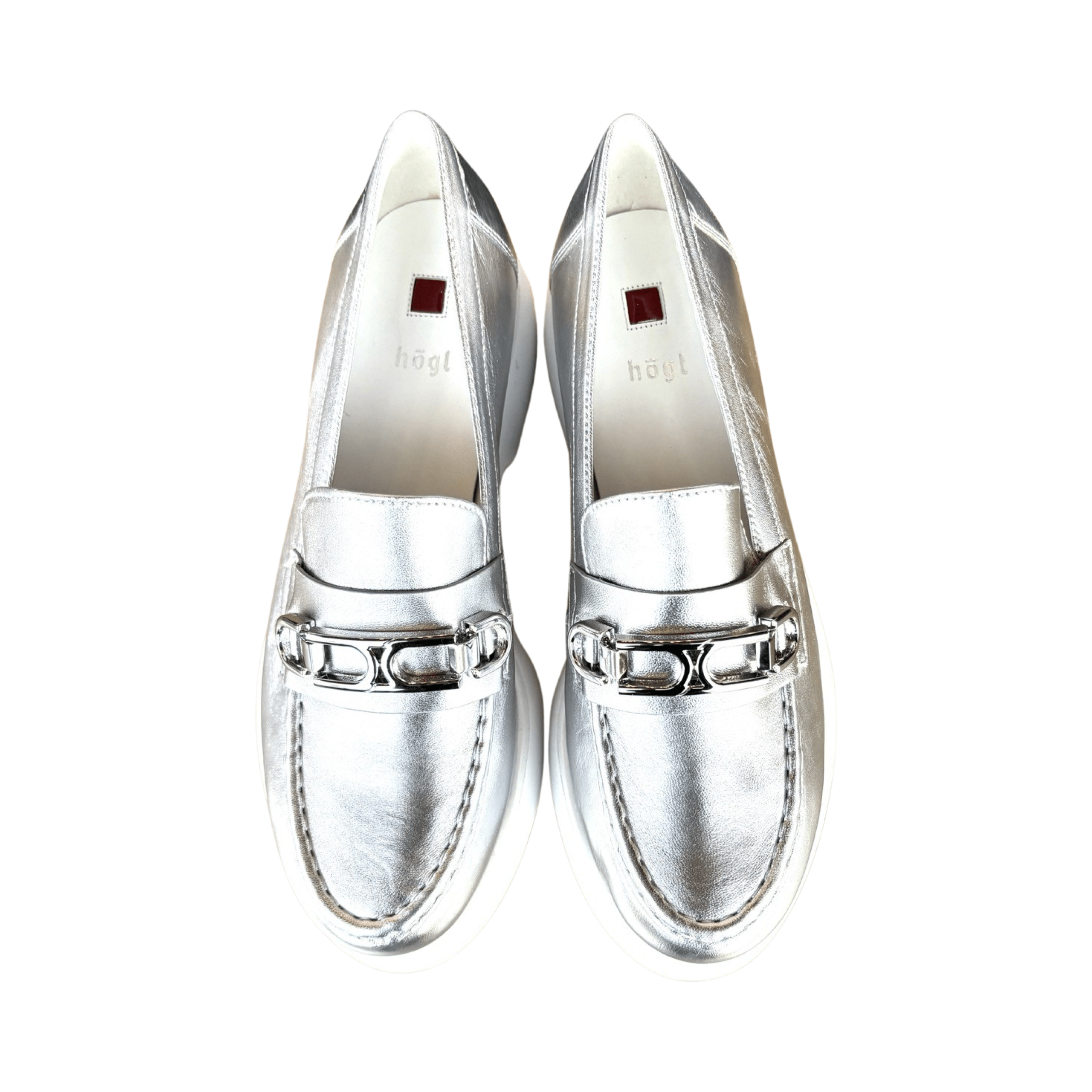 Stylish Silver Platform Loafers for Women - Comfortable Slip-On Shoes with Chunky Heel | Perfect for Office, Casual Outfits & Everyday Wear